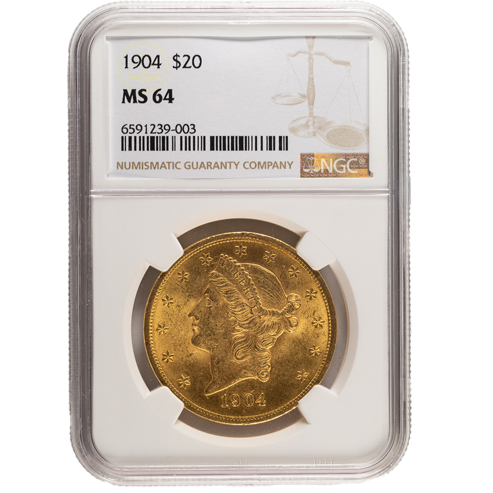 Pre-33 $20 Liberty Gold Double Eagle Coin MS64 (PCGS or NGC) l BGASC™