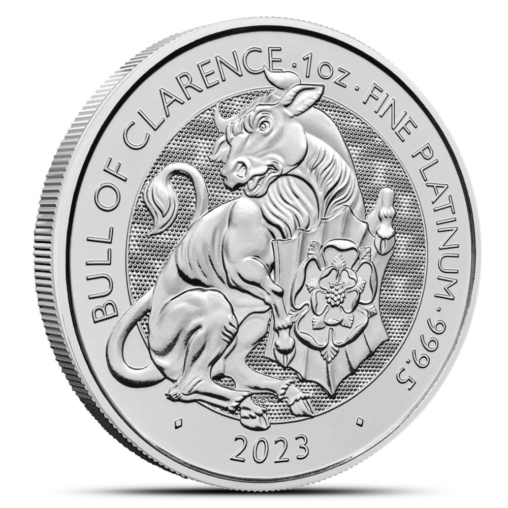 2023 1 oz British Platinum Tudor Beasts Bull of Clarence Coin (BU) l BGASC™