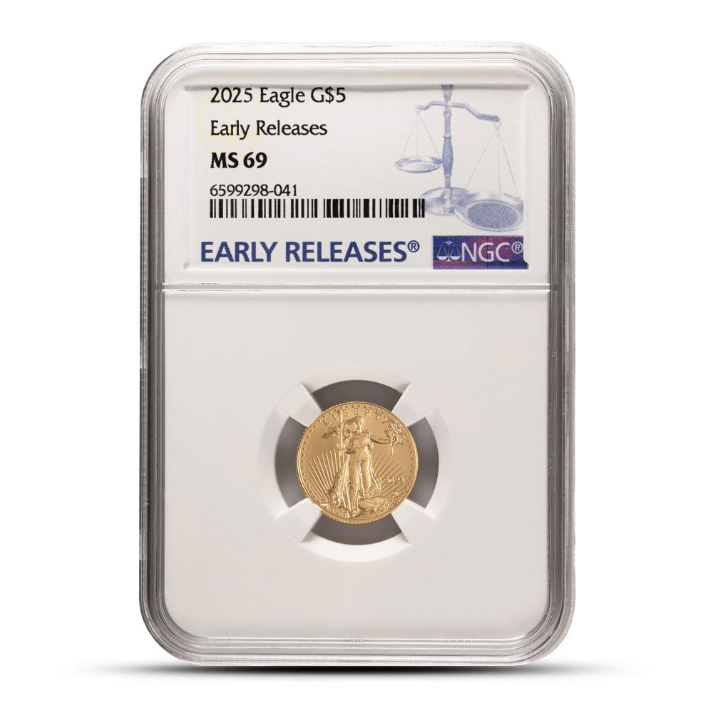 2025 1/10 oz American Gold Eagle Coin NGC MS69 ER l BGASC™