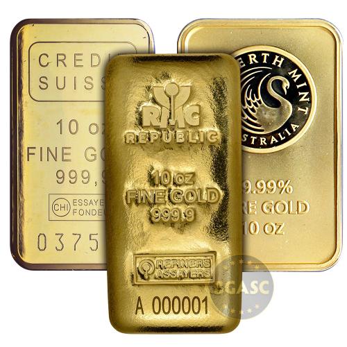 10 oz Gold Bar (Varied Condition, Any Mint) l BGASC™