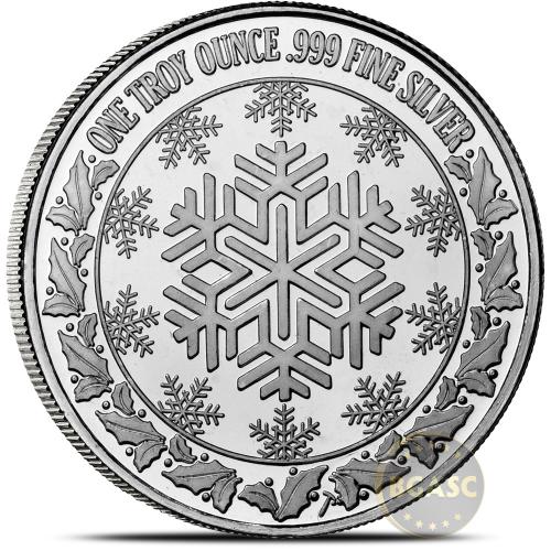 1 oz SilverTowne Christmas Snowman Silver Round l BGASC™